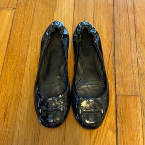 Tory Burch Patent Minnie Travel Ballet Flat